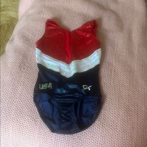 GK Red and White Color-Block Swimsuit